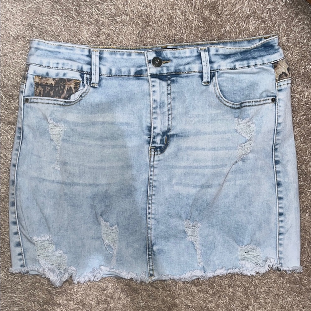 L&B Blue Mini Pencil Skirt Casual